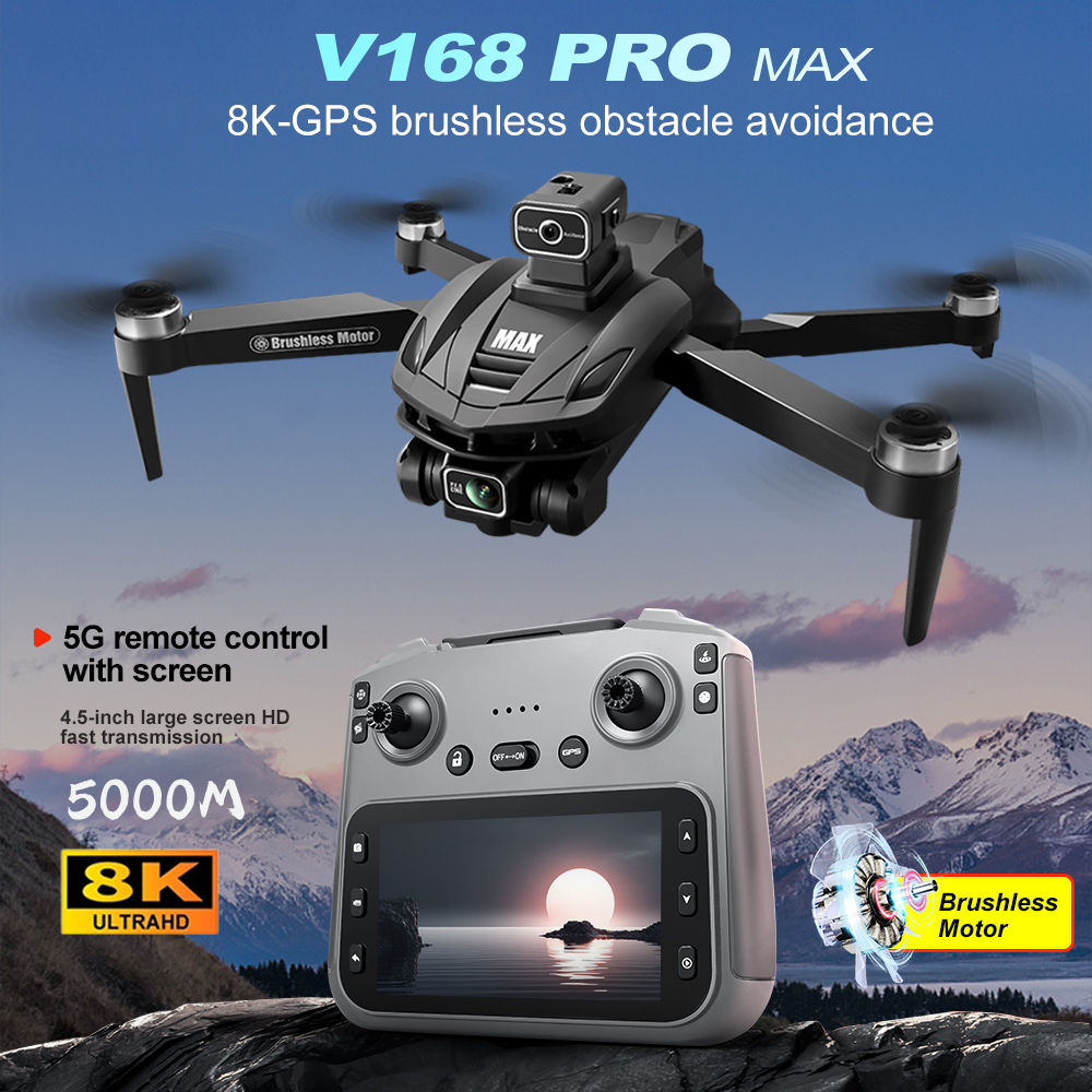 V168 PRO Max GPS Drone 8K Prof - Drone Controller Screen 评论和价格