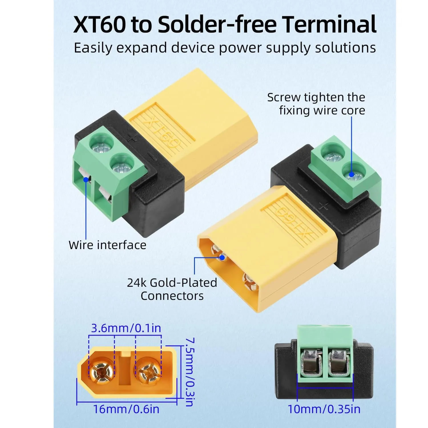 Solderless 2 Pin to XT60 Male  - Drone Solar Charger 评论和价格