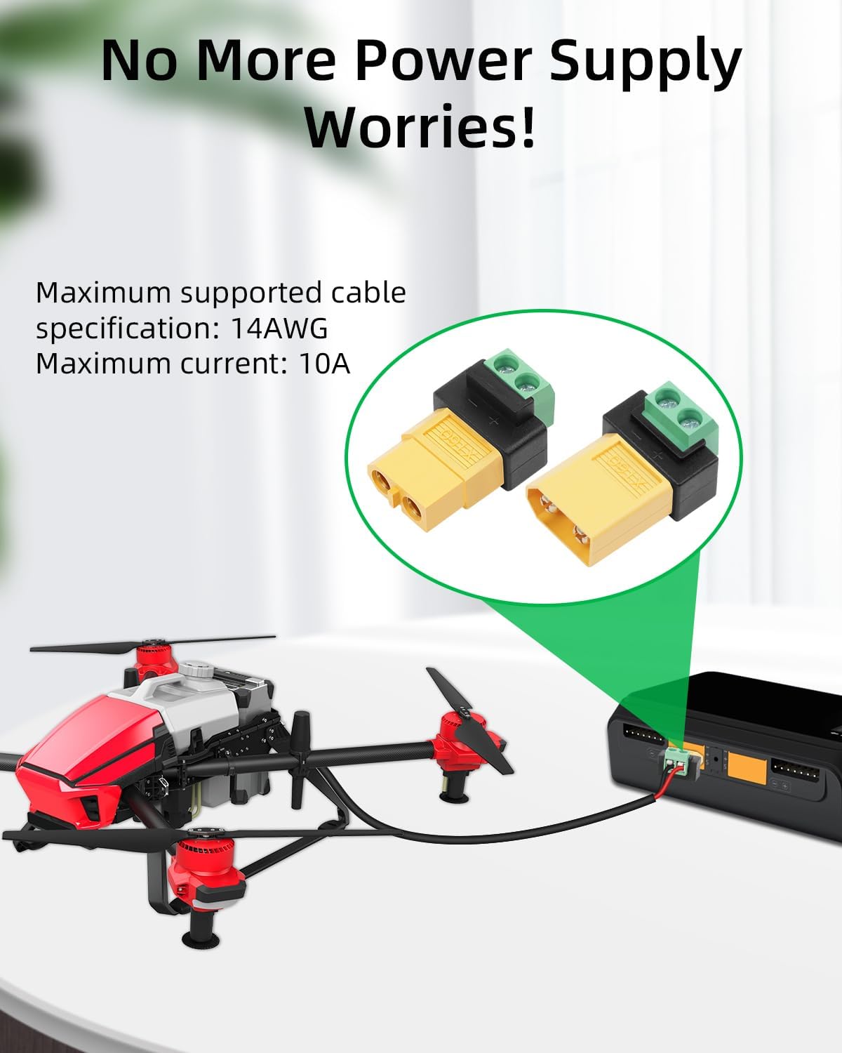 Solderless 2 Pin to XT60 Male  - Drone Solar Charger 评论和价格